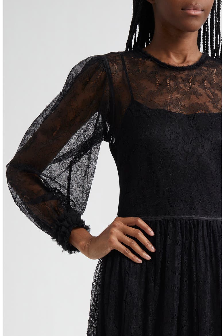 Josephine Lace Maxi Dress, Alternate, color, NOIR