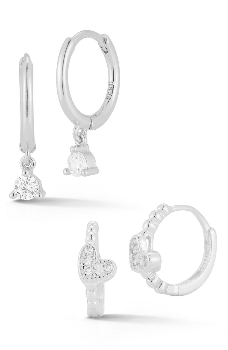 GLAZE JEWELRY Set of 2 Hoop Earrings, Main, color, 