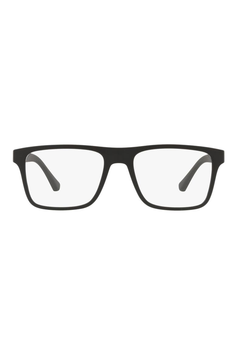 54mm Rectangular Optical Glasses, Main, color, BLACK