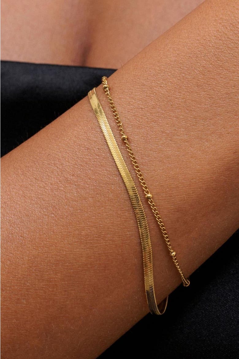 Everyday Layered Bracelet, Alternate, color, Gold