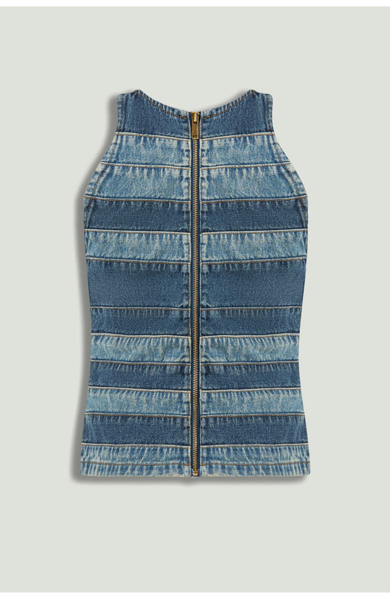 Nocturne Halter Neck Denim Blouse, Alternate, color, Indigo Bkue