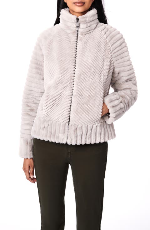 Textured Faux Fur Jacket
