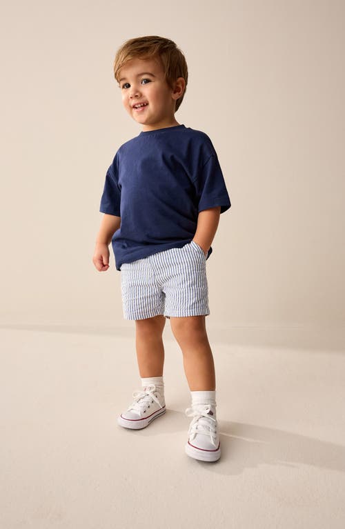 Next Kids' Ticking Stripe Cotton Shorts In White