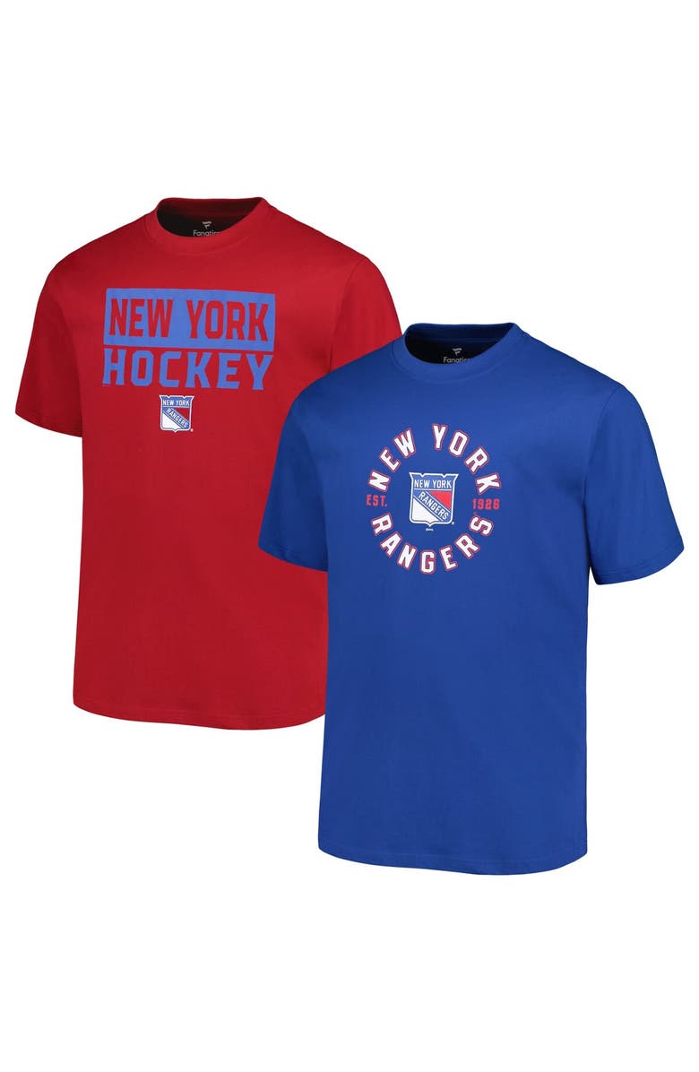 FANATICS Men's Fanatics New York Rangers Big & Tall 2-Pack T-Shirt Set, Main, color, Blue