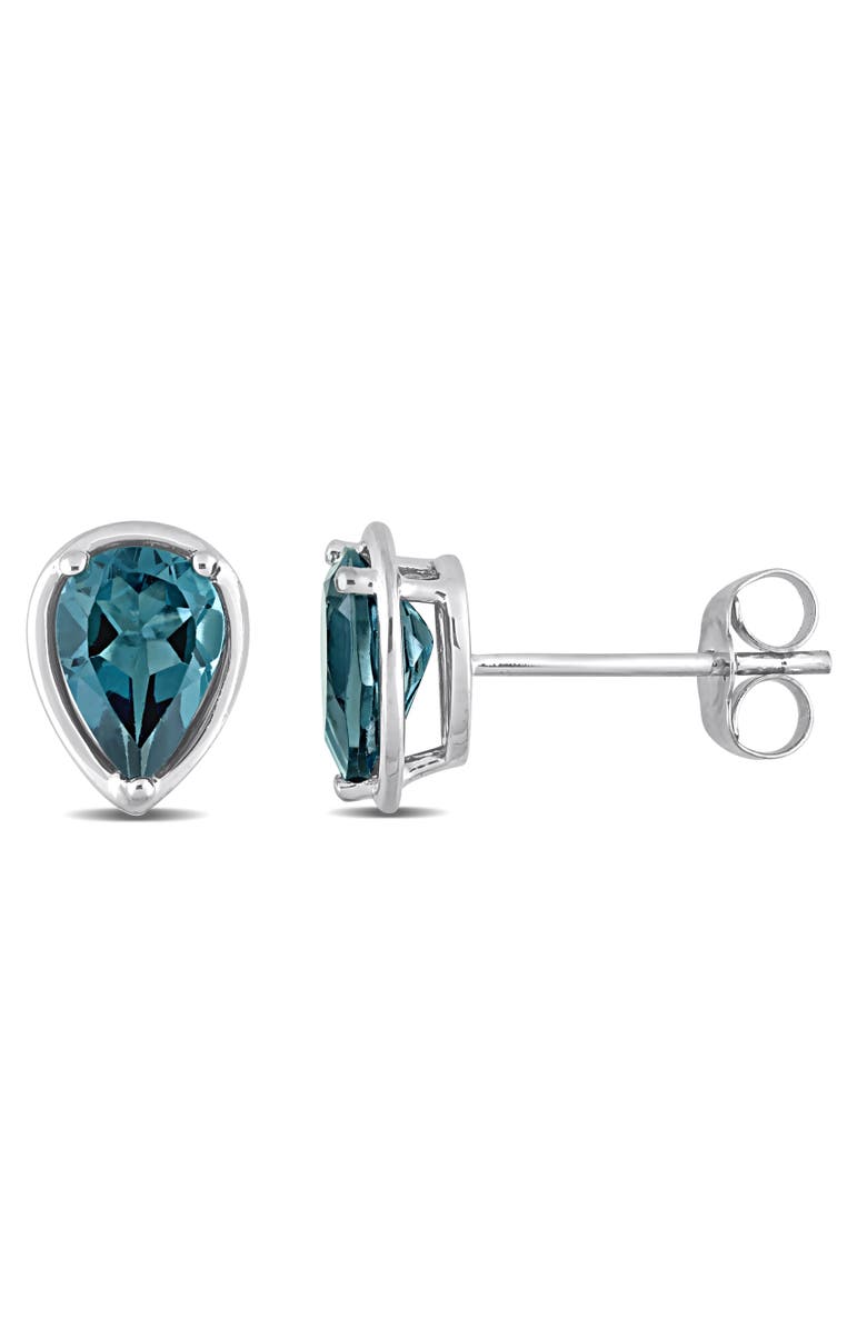 Julianna B. Blue Topaz Pear Stud Earrings 14k, Main, color, 