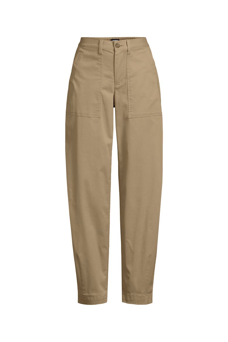 High Rise Barrel Leg Chino Pants, Alternate, color, Desert Tan
