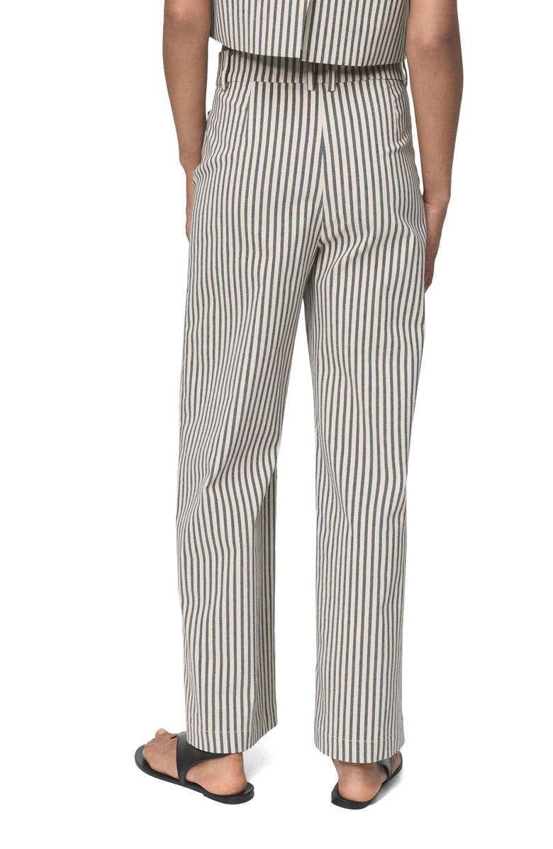 MANGO Stripe Pants with Pockets, Alternate, color, Ecru