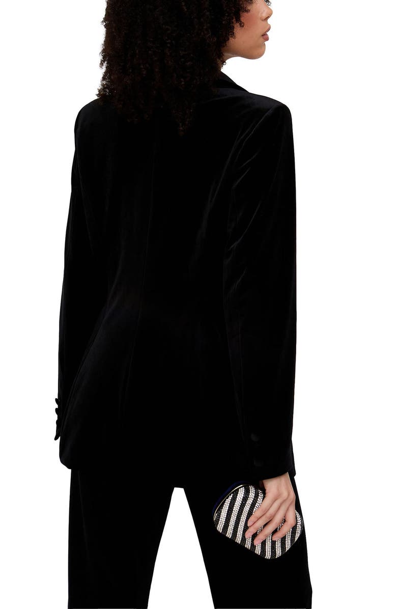 Lily and Lionel London Valerie Tailored Velvet Blazer, Alternate, color, Black