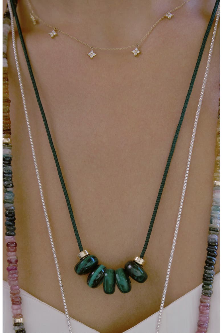 New Stone Age 14k Gold Malachite Paracord Necklace, Alternate, color, GREEN/ 14K YELLOW GOLD
