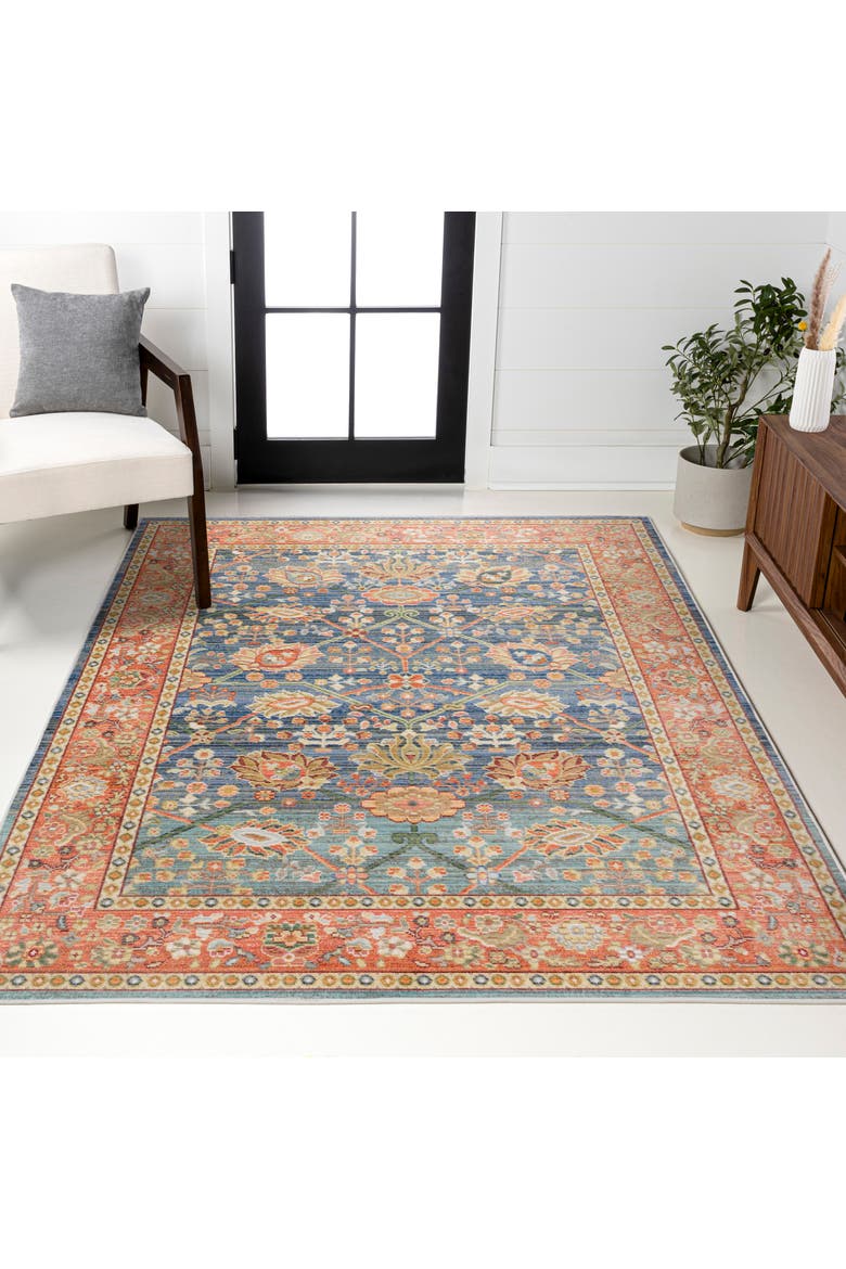 Alba Modern Faded Peshawar Area Rug, Alternate, color, Plum/Terracotta