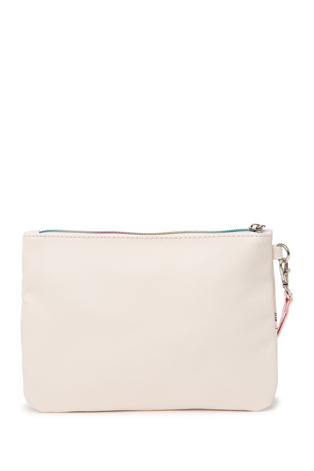 OMG Accessories Dream Rainbow Print Cosmetic Wristlet, Main, color, 