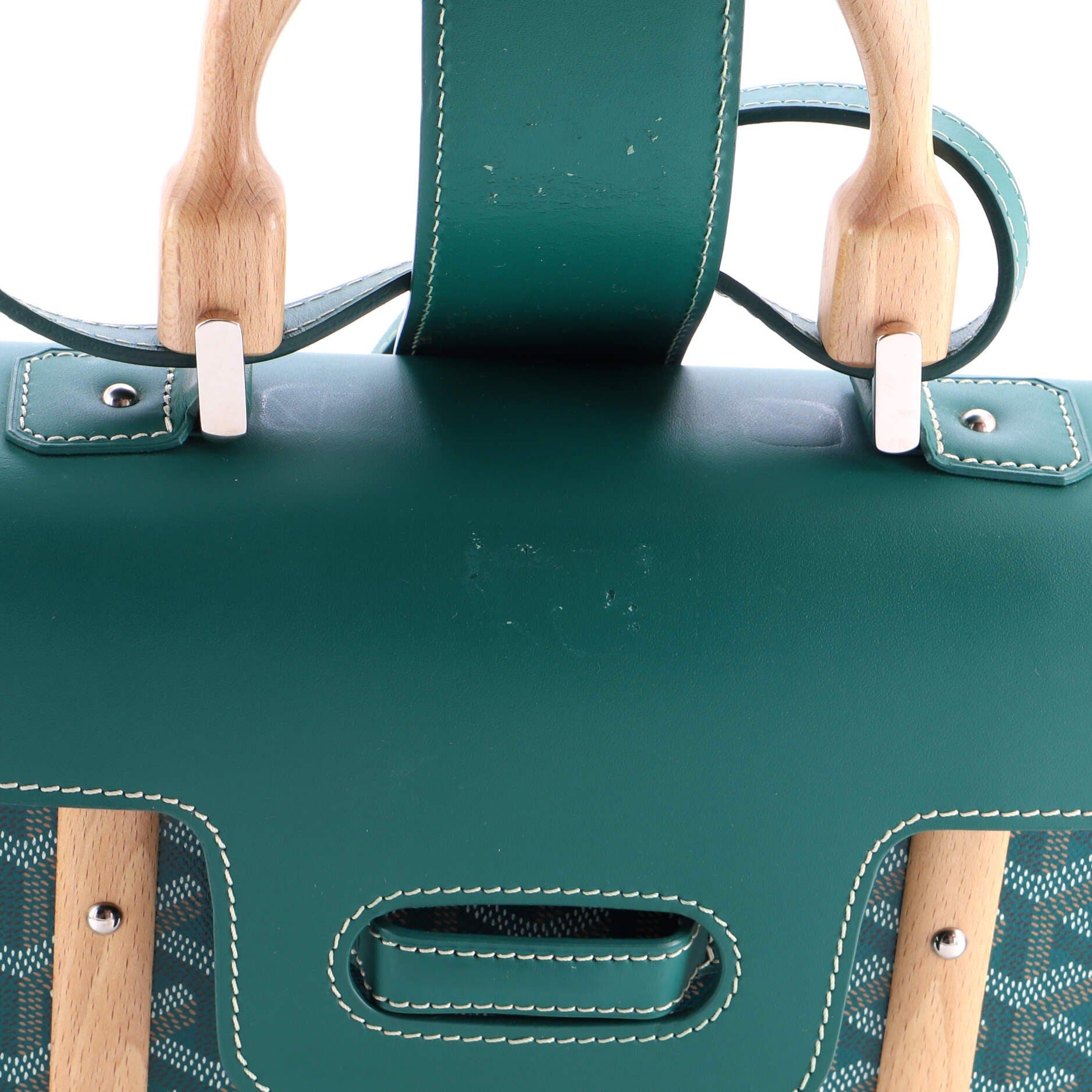 Saigon Top Handle Bag Coated Canvas with Leather PM, Alternate, color, Green