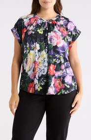Catherine Malandrino Printed Dolman Sleeve Top