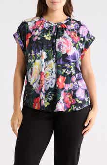 Catherine Malandrino Printed Dolman Sleeve Top