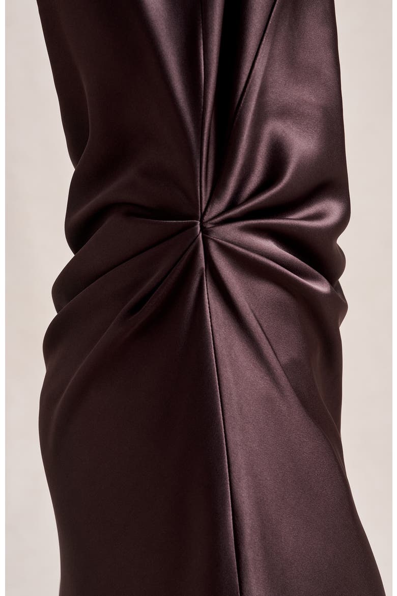 Satin Moira Dress, Alternate, color, Chocolate
