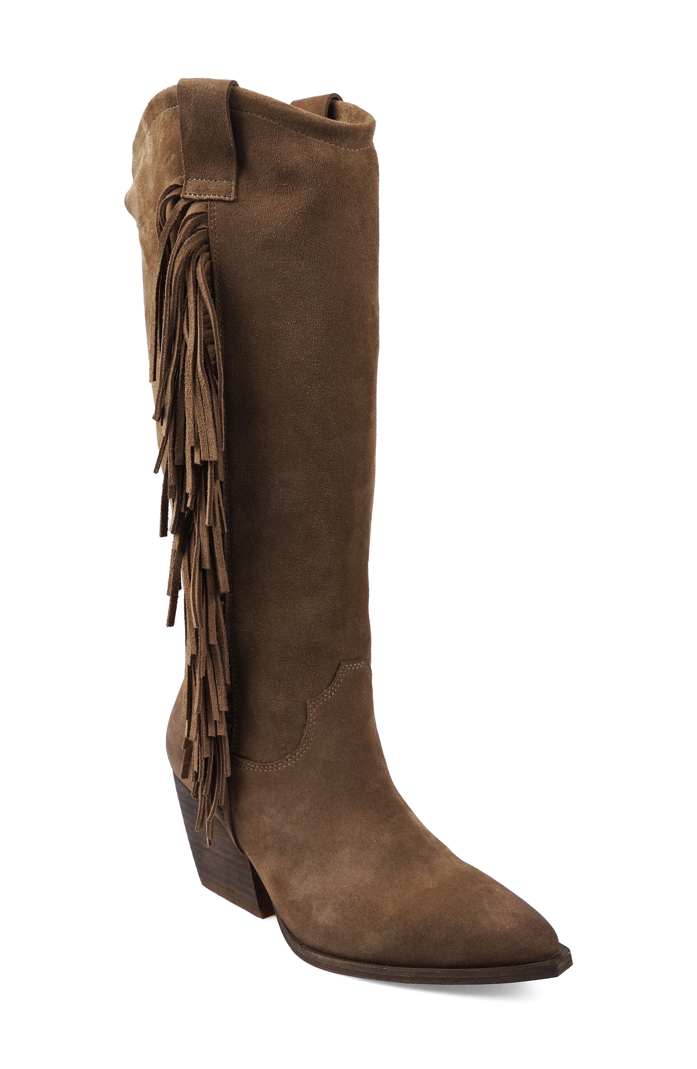 ZIGI Jacquie Pointed Toe Western Boot, Main, color, Taupe Suede