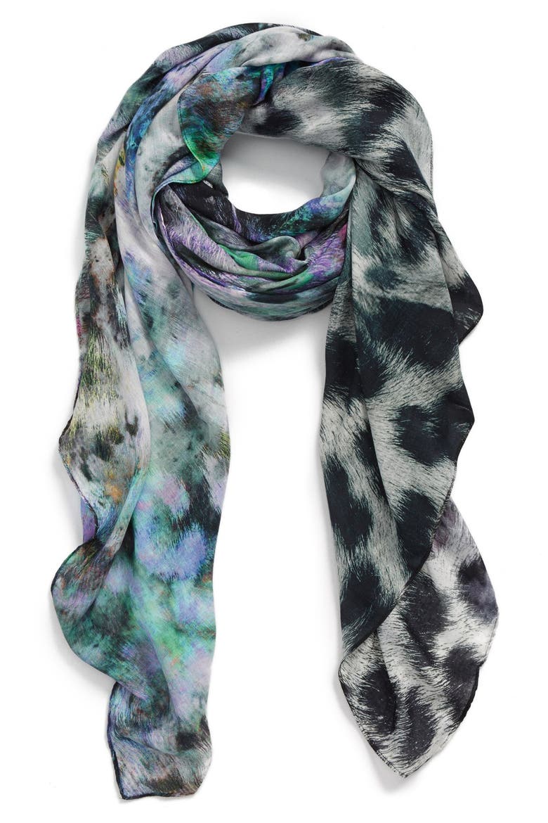 'Artist Leopard' Oversize Wrap, Main, color, FOREST DUSK