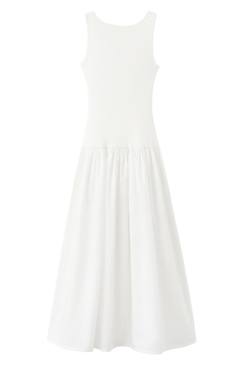 Flared Cotton Midi Dress, Alternate, color, WHITE