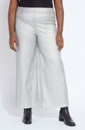 Lysse Metallic Coated Pull-On High Waist Wide Leg Jeans