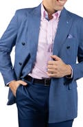 TailorByrd Textured Slub Double Breasted Sport Coat