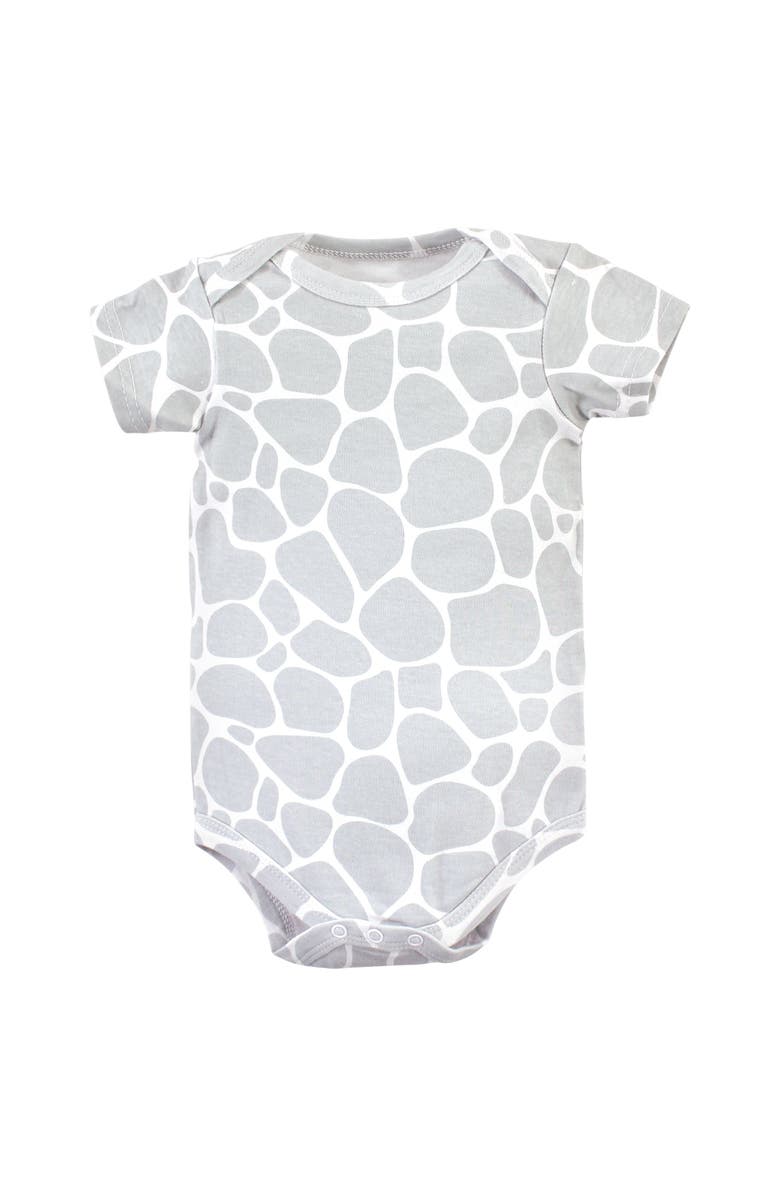 Hudson Baby Triple Pack of Essential Cotton One-Piece Rompers, Alternate, color, Safari Life 3-Pack