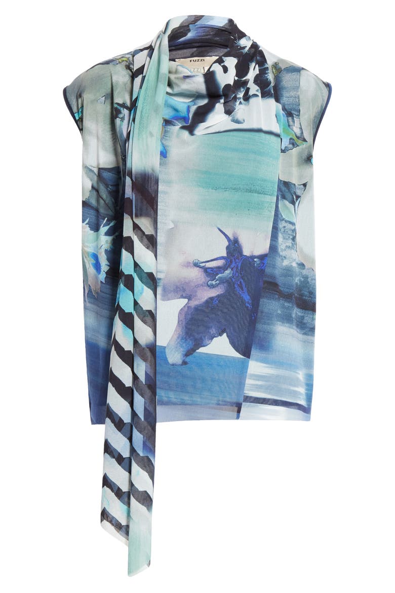 Floral Drape Top, Alternate, color, BLUEBERRY