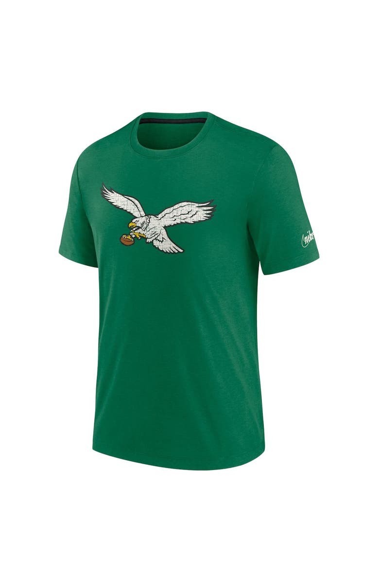 Nike Men's Nike Kelly Green Philadelphia Eagles Rewind Playback Logo Tri-Blend T-Shirt, Alternate, color,