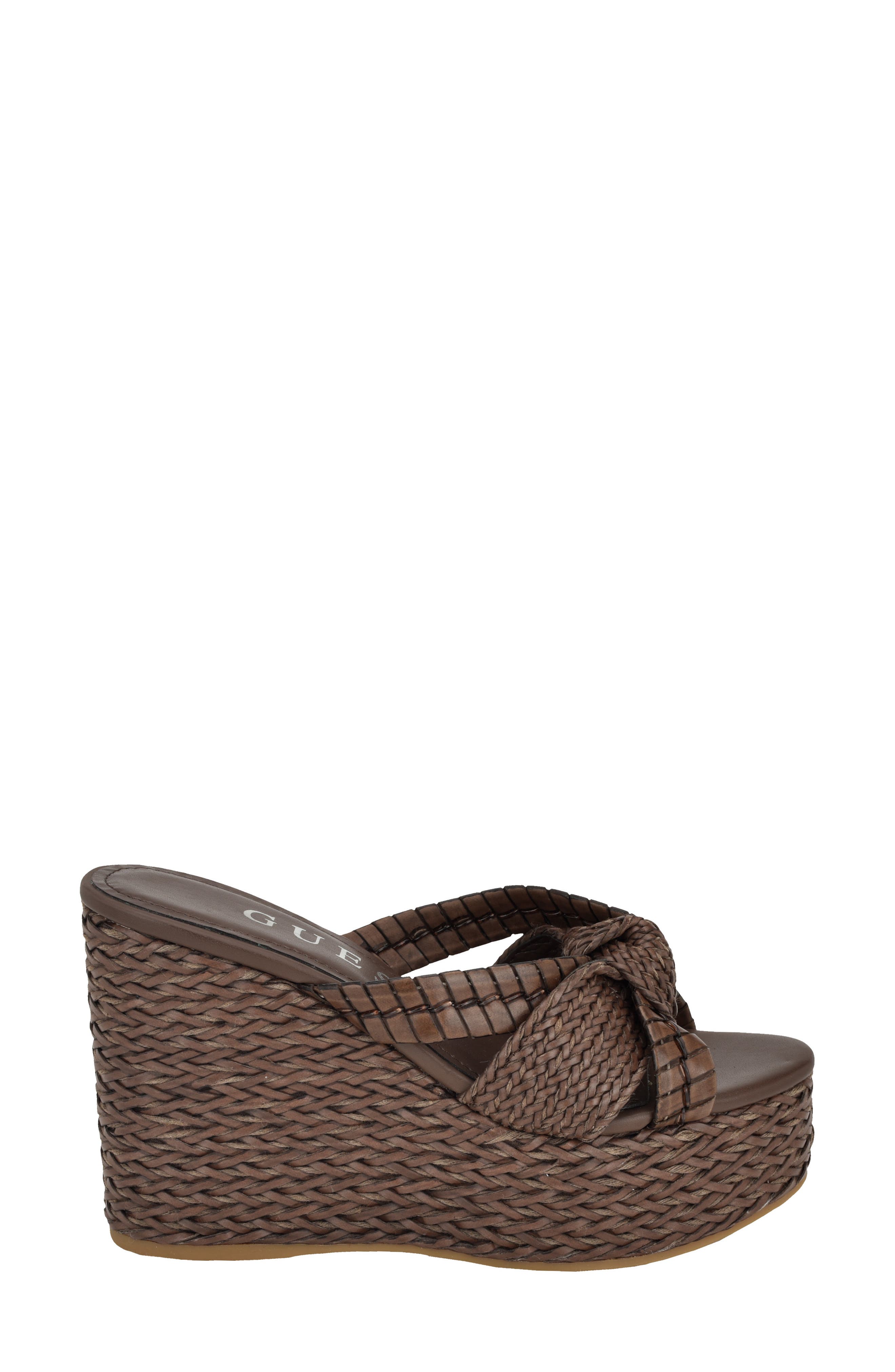 GUESS Eveh Platform Wedge Sandal, Alternate, color, Medium Brown