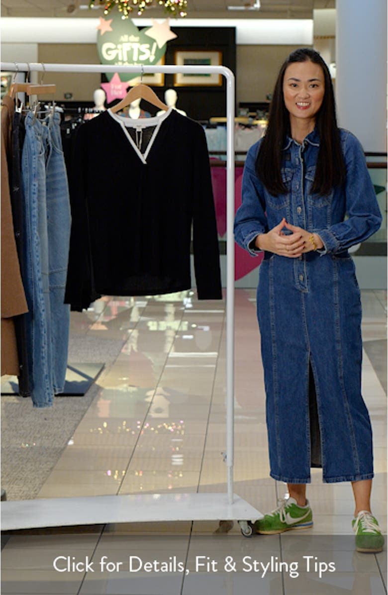 Cozy Double Layer Split Neck Top, sales video thumbnail