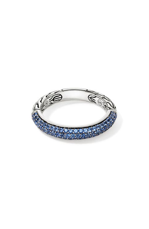 JH Essential Pavé Band Ring, Sterling Silver, Gemstones, 3.5MM