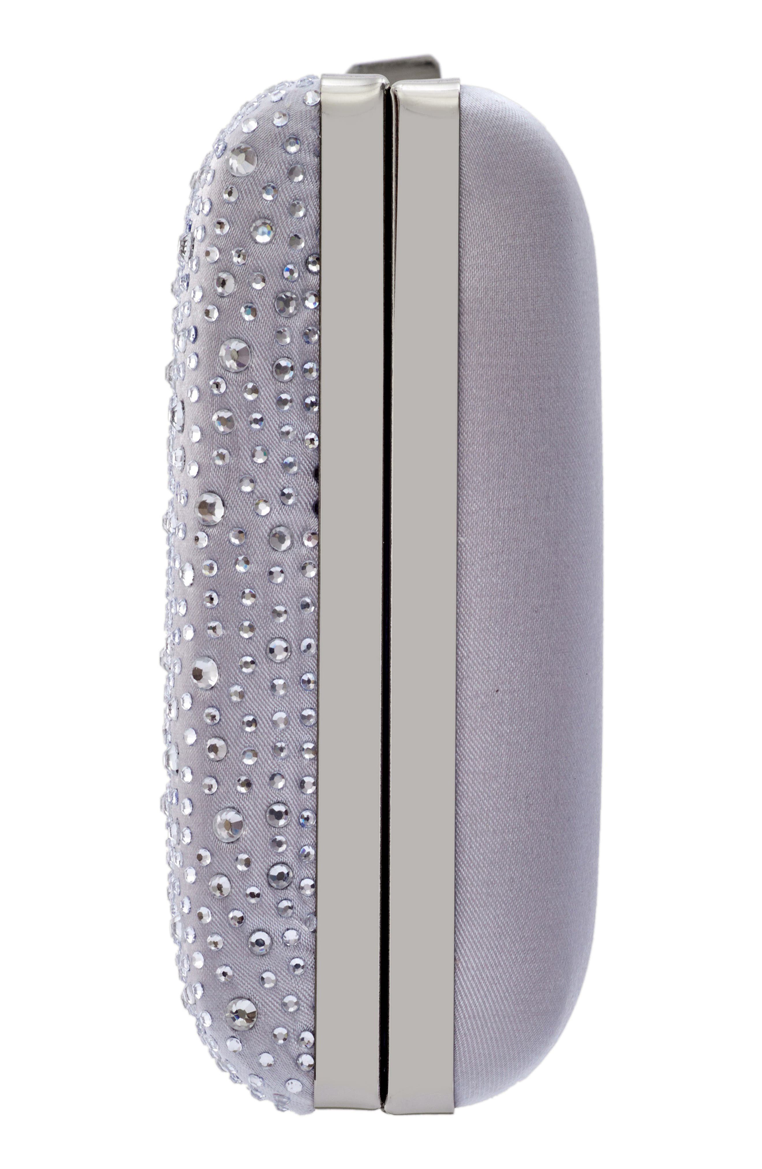 LADY COUTURE Rhinestone Clutch, Alternate, color, Silver