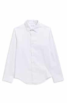 Calvin Klein Kids' Dobby Check Stretch Button-Up Shirt