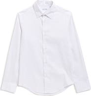 Calvin Klein Kids' Dobby Check Stretch Button-Up Shirt