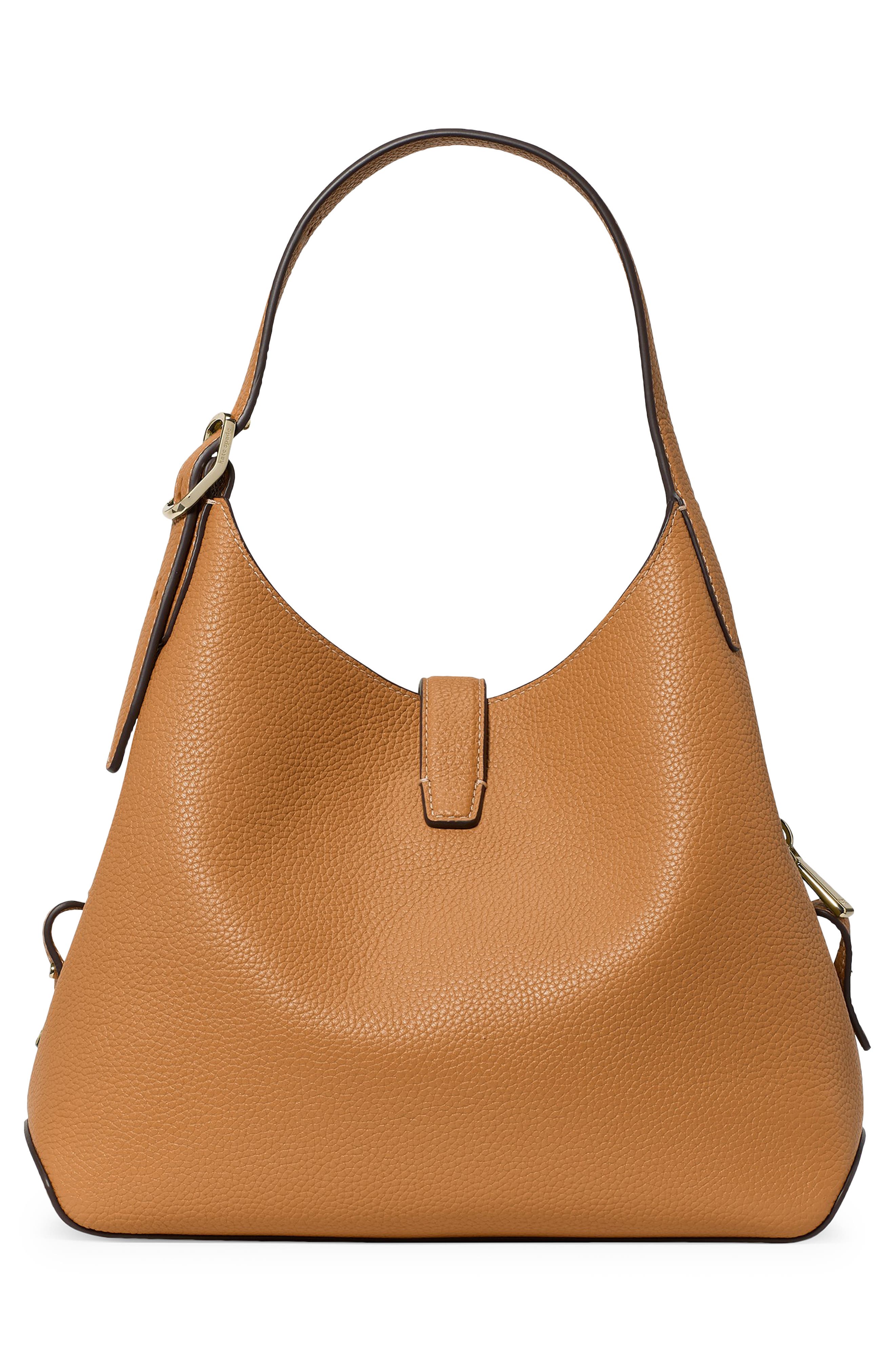 Kate Spade New York deco pebbled leather shoulder bag, Alternate, color, Garden Soil