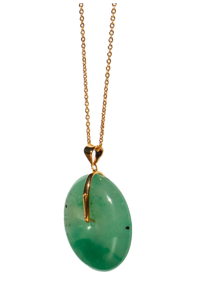 seree Oro Jade Stone Pendant Necklace, Alternate, color, Green