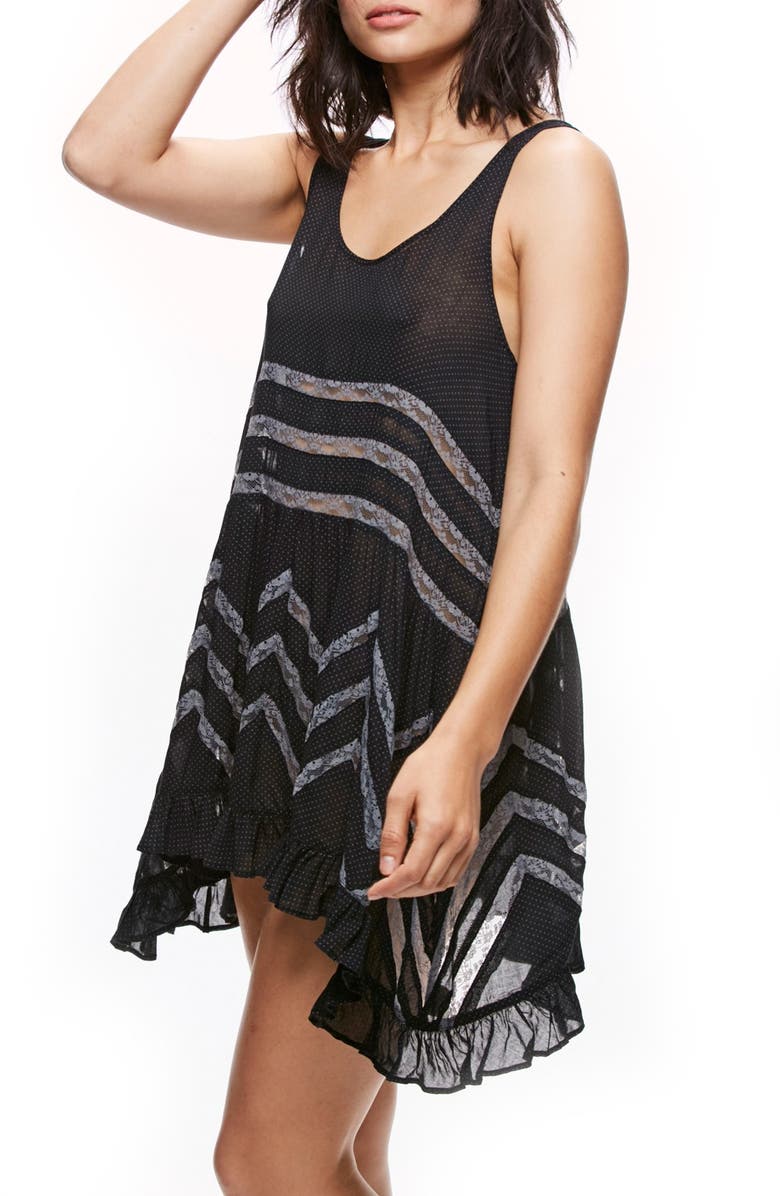 Free People Swingy Lace Inset Tunic, Alternate, color, 