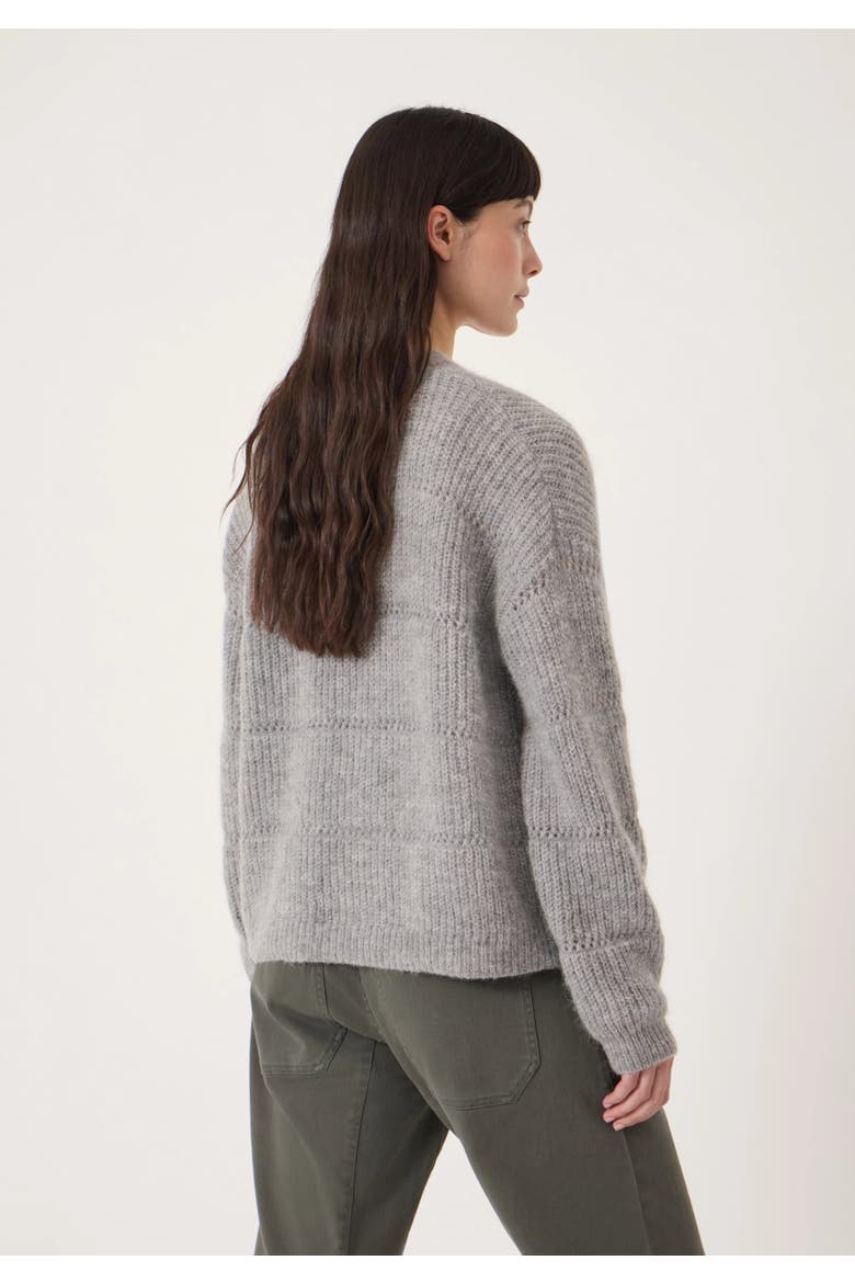 Allegra Pointelle Stitch Cardigan, Alternate, color, Mid Grey Marl