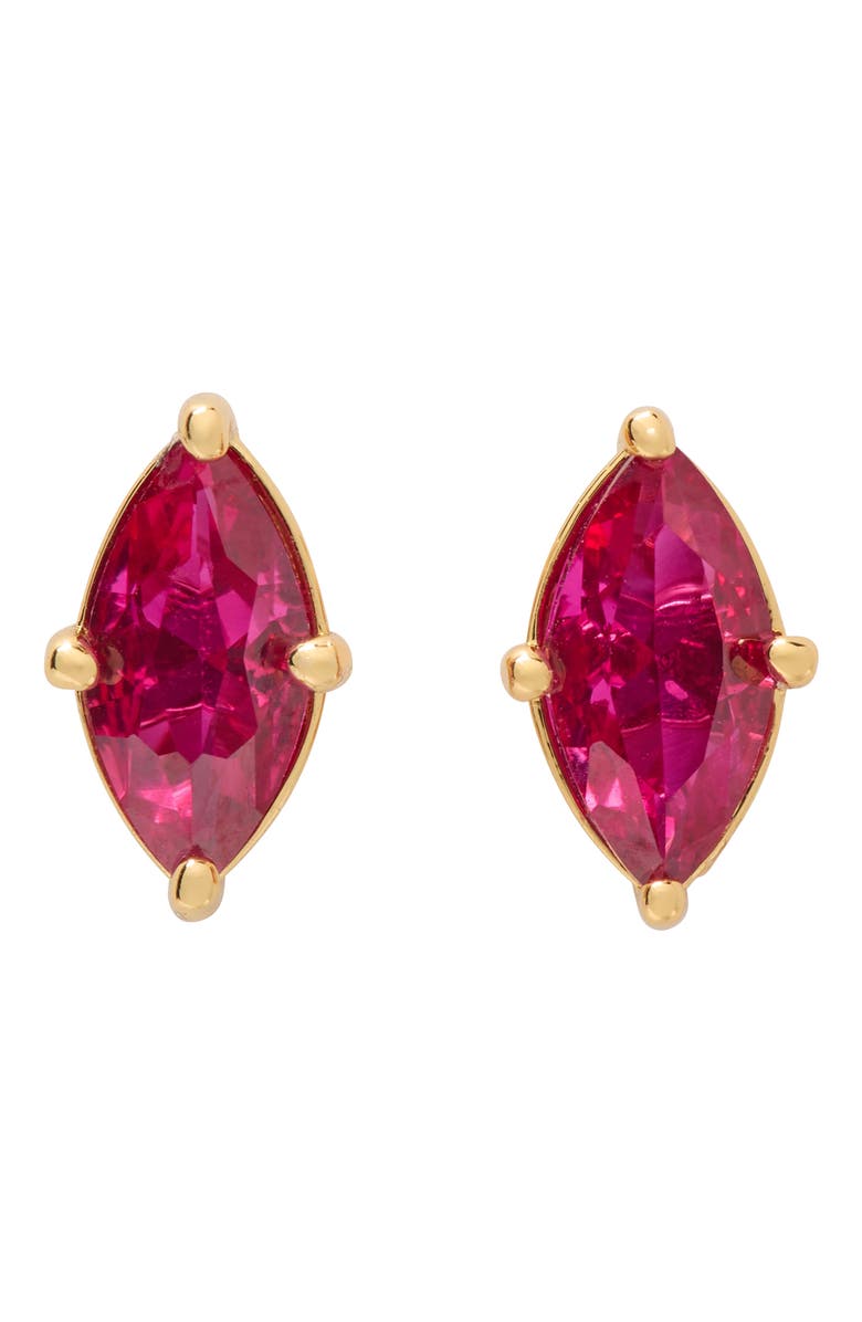 Kate Spade New York marquise cut solitaire stud earrings, Main, color, Ruby/ Gold