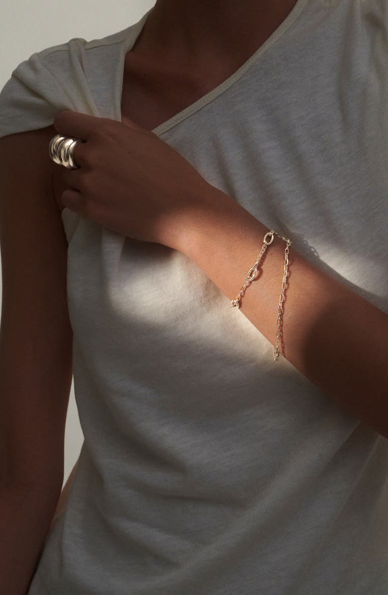 Lady Grey Dual Chain Bracelet, Alternate, color, Silver