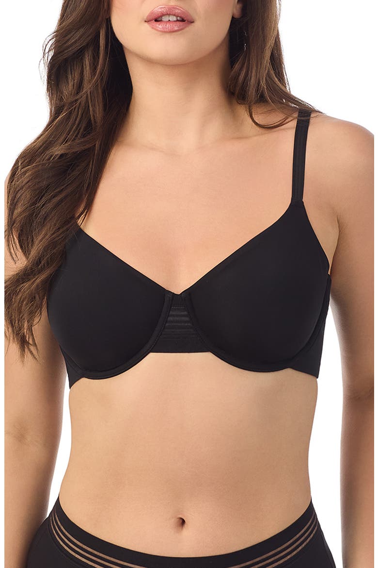 Second Skin Underwire Minimizer Bra, Main, color, BLACK