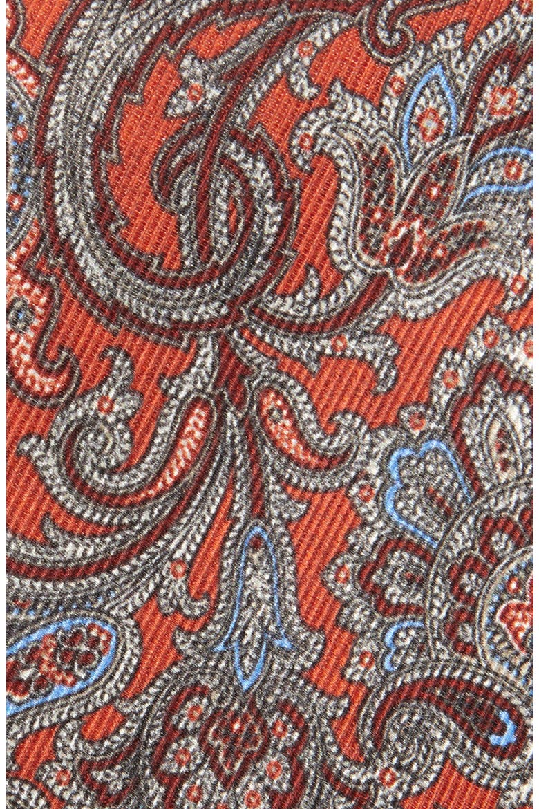 Paisley Silk Tie, Alternate, color, ORANGE
