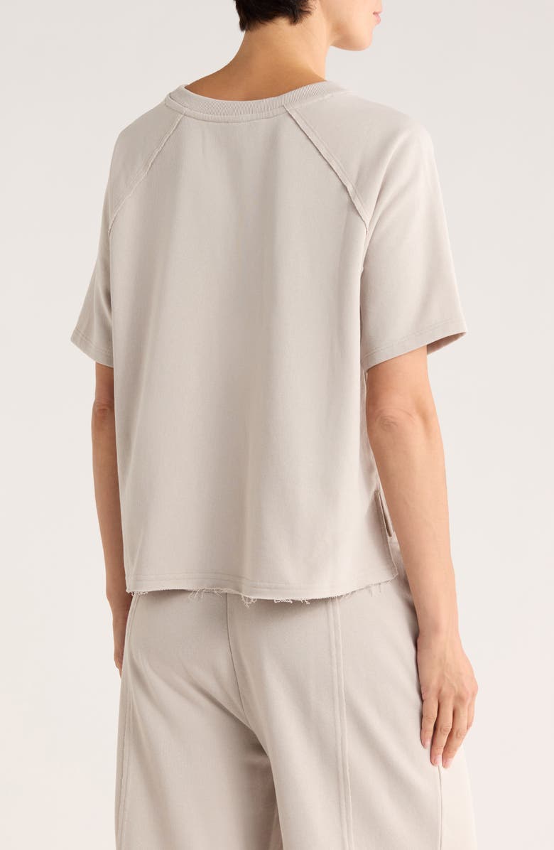 YOGALICIOUS Metro Sunday High Washed Terry Top, Alternate, color, Shadow Rock