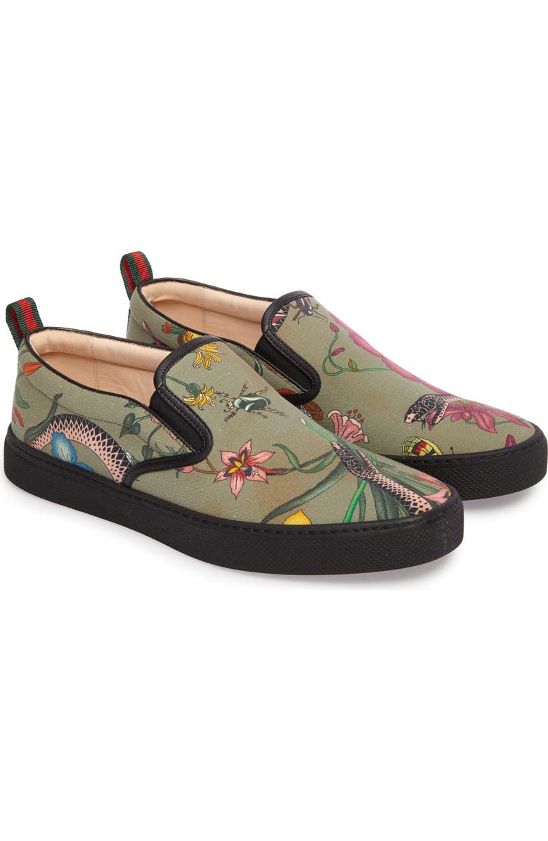 Gucci Flora Snake Slip-On Sneaker, Main, color,