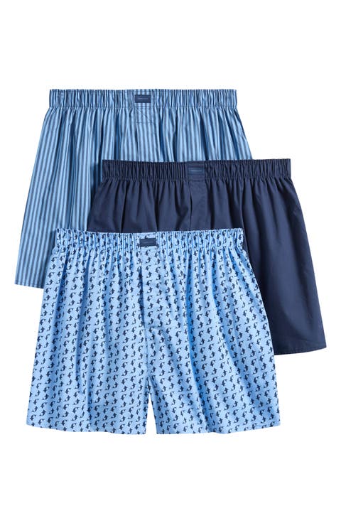 Assorted 3-Pack Woven Cotton Boxers