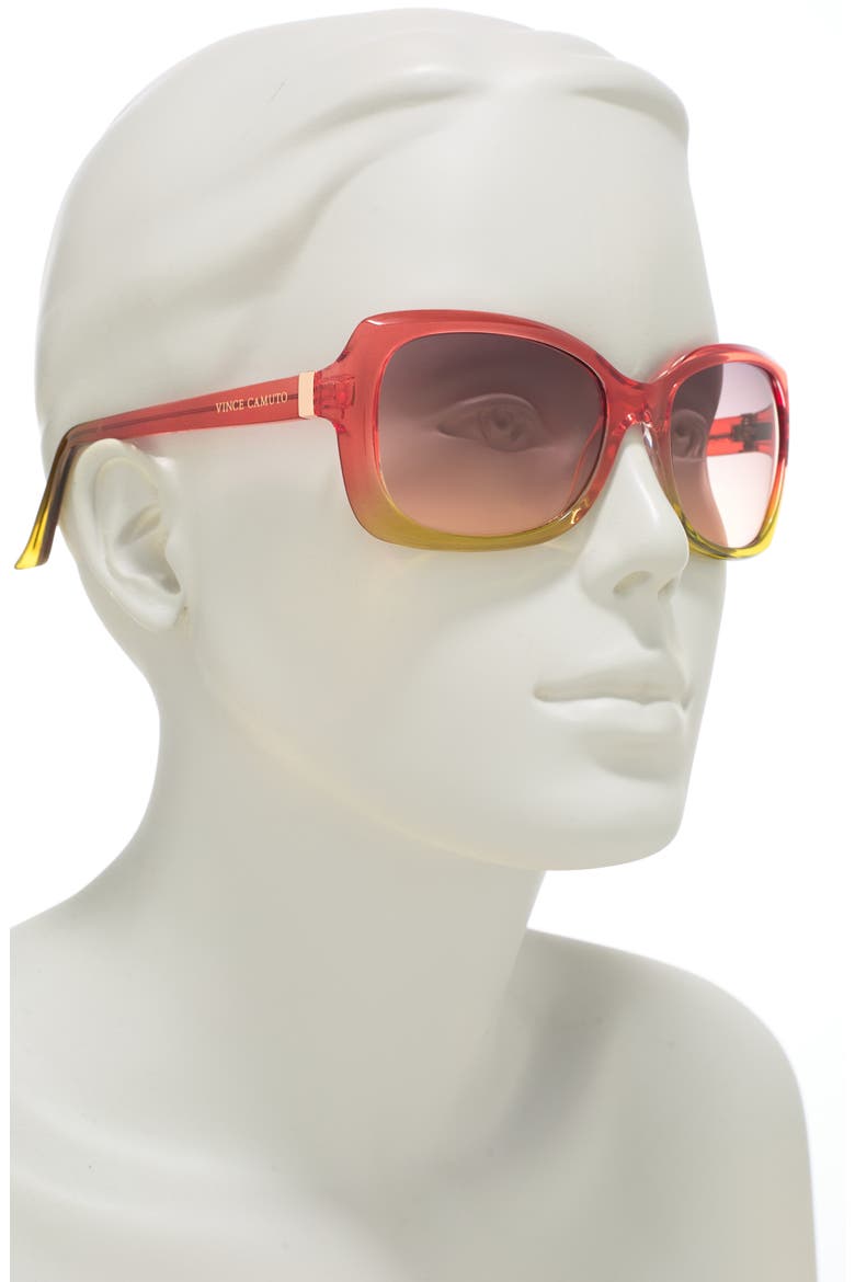 70mm Square Sunglasses, Alternate, color, PINK GREEN