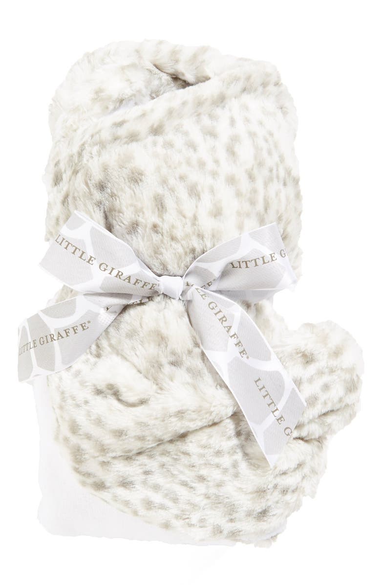 Little Giraffe 'Luxe Snow Leopard' Hooded Towel, Alternate, color, 