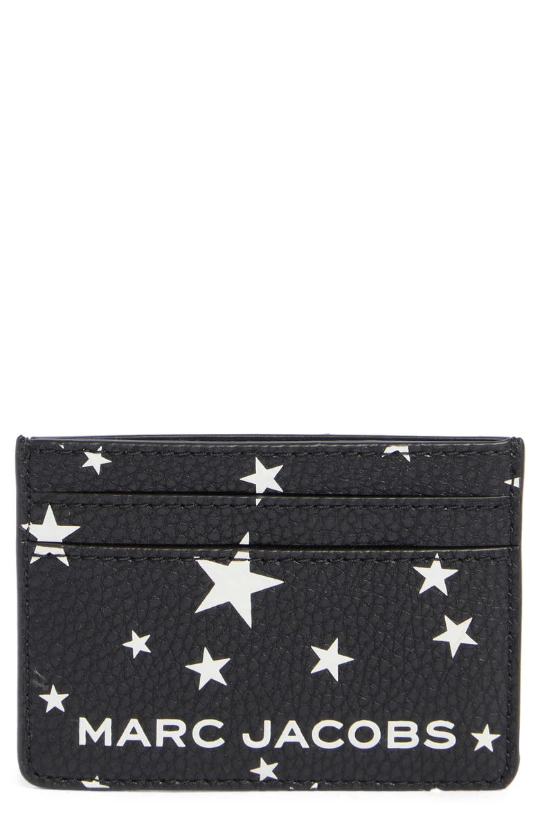 Marc Jacobs Star Print Card Case, Main, color, Black Multi