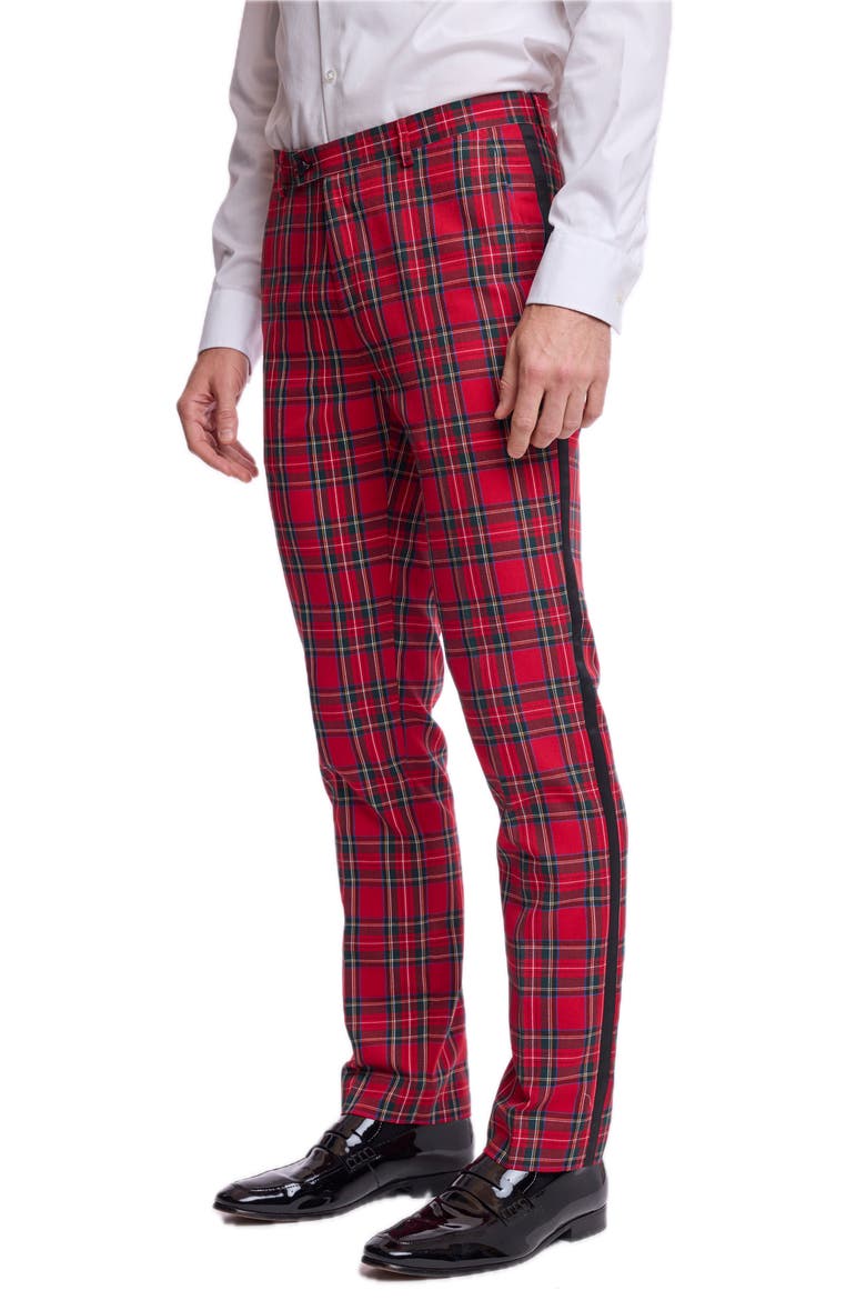 Sloane Tartan Slim Fit Trousers, Alternate, color, RED ROYAL TARTAN