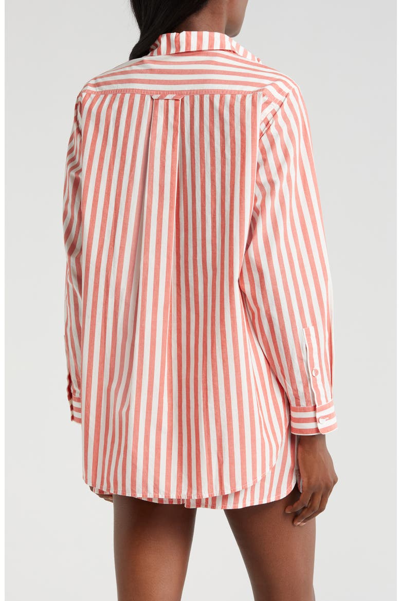 Airy Cotton & Silk Curve Hem Short Pajamas, Alternate, color, CHARMED STRIPE