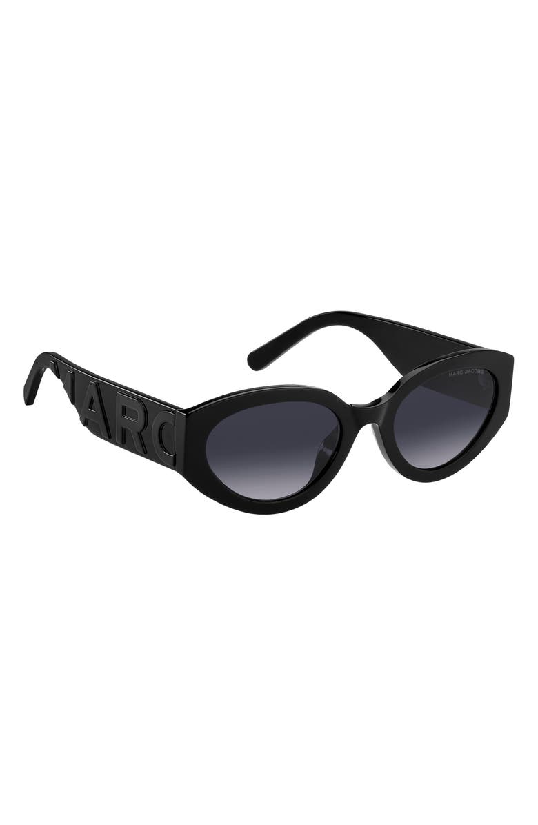 Marc Jacobs 54mm Round Sunglasses, Alternate, color, Black Grey/ Grey Shaded
